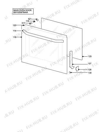 Взрыв-схема плиты (духовки) Aeg Electrolux D5701-4-A - Схема узла H10 Main Oven Door (large)